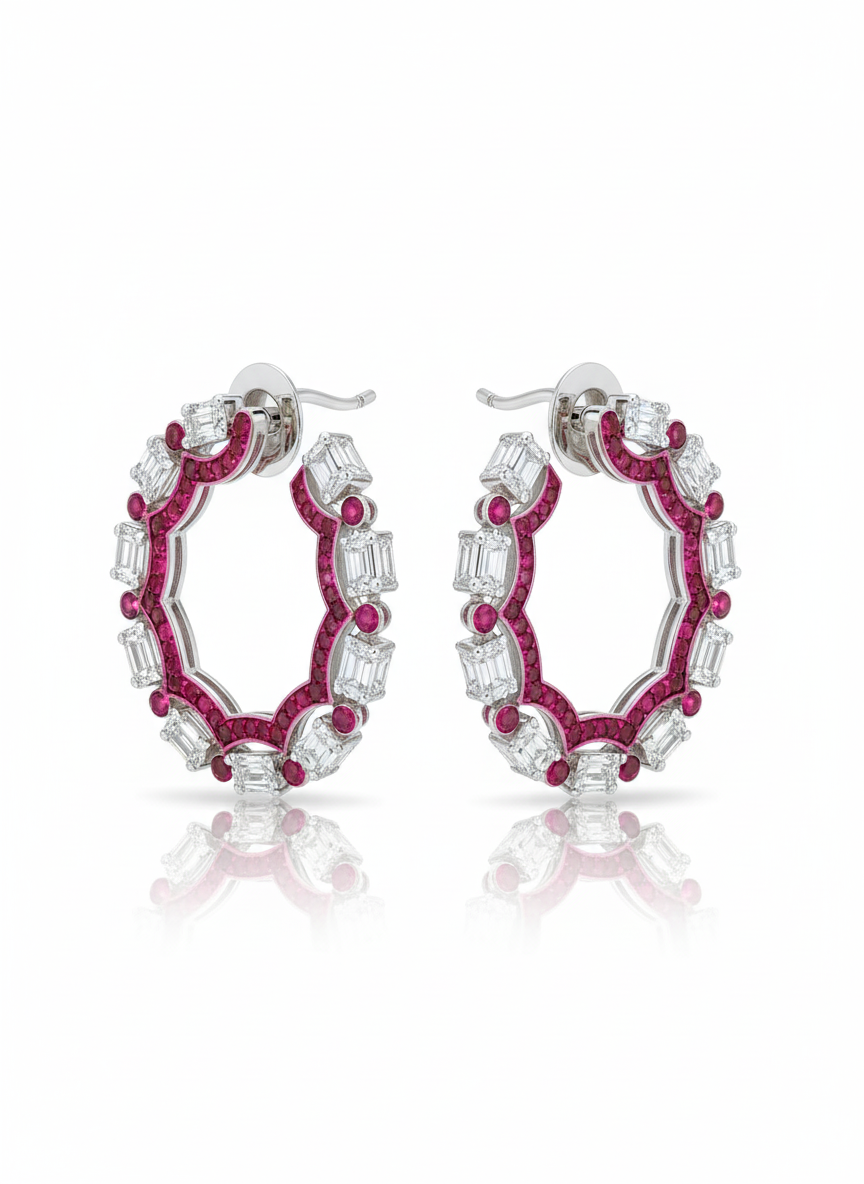 1.59 Natural Diamond Stud Earrings in 14K White Gold